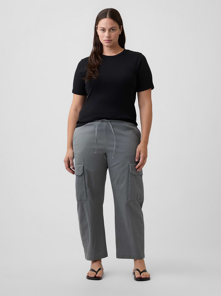 Image number 5 showing, Mid Rise Pull-On Barrel Khakis