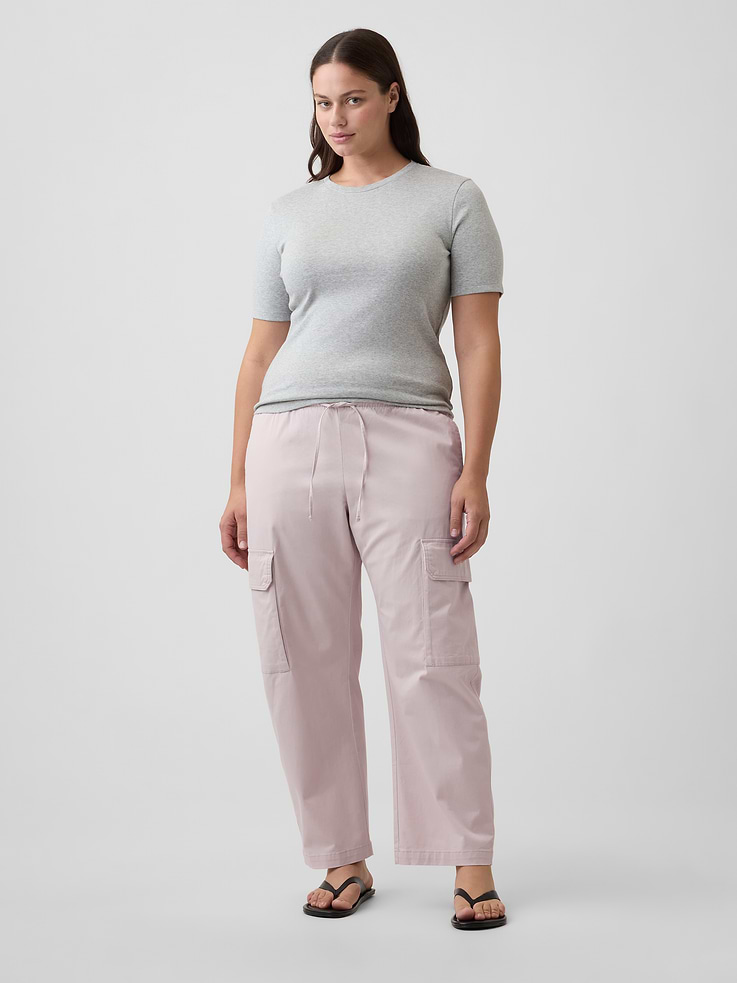 Image number 5 showing, Mid Rise Pull-On Barrel Khakis