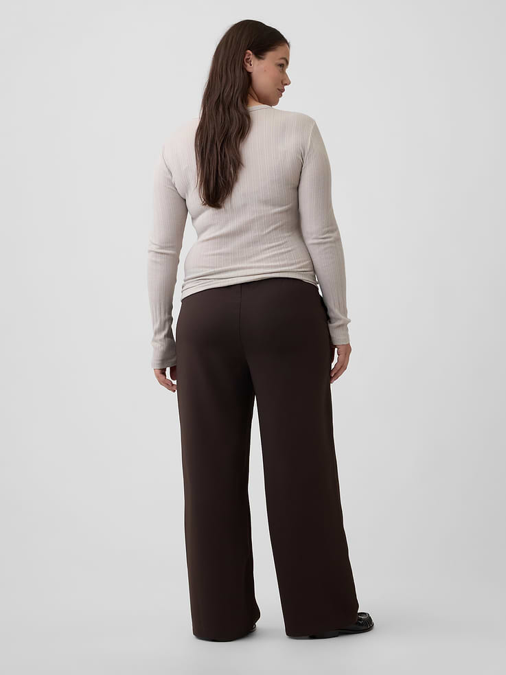 Image number 6 showing, 100% Recycled Pull-On Wide-Leg Pants