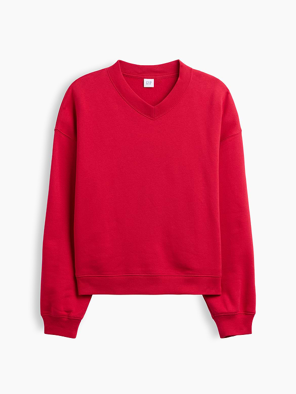 Oversized Wedge V-Neck Sweatshirt