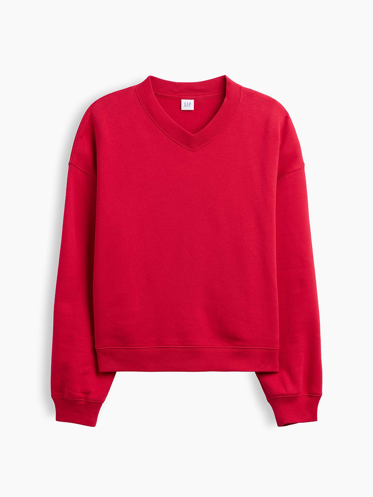 Image number 5 showing, Oversized Wedge V-Neck Sweatshirt