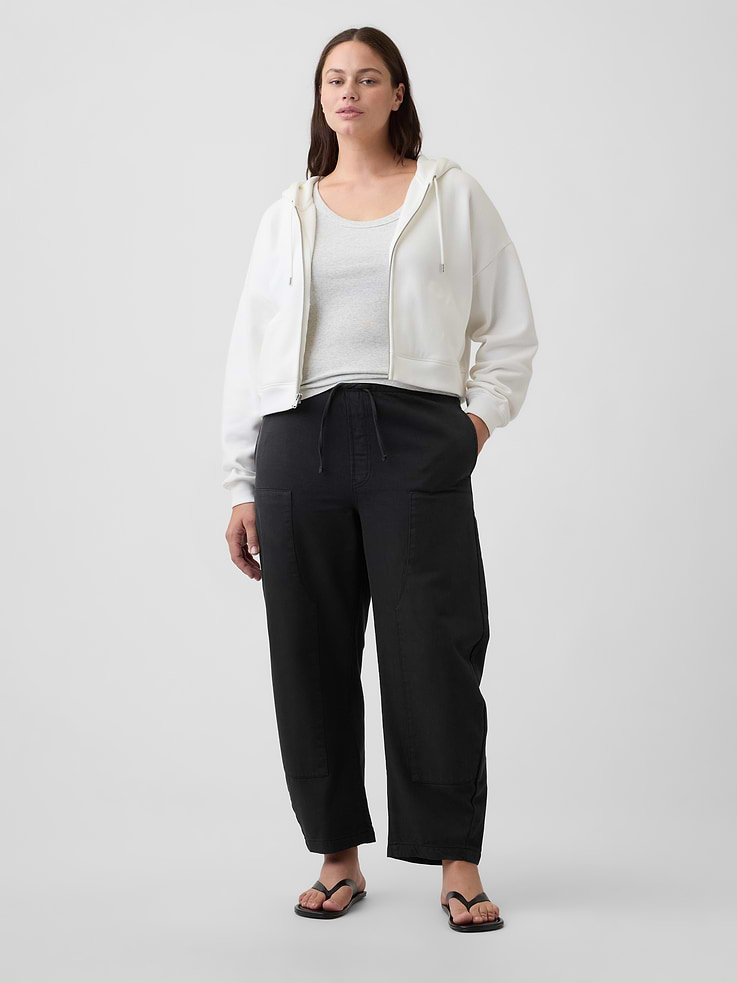 Image number 5 showing, Mid Rise Pull-On Barrel Jeans