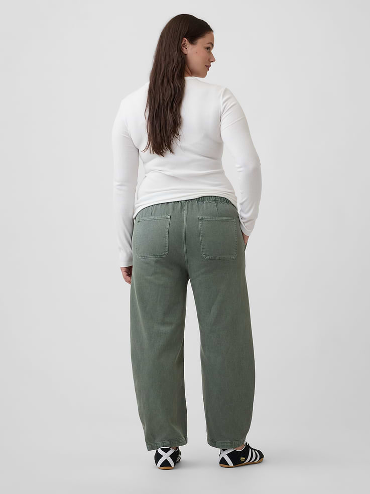 Image number 6 showing, Mid Rise Pull-On Barrel Jeans