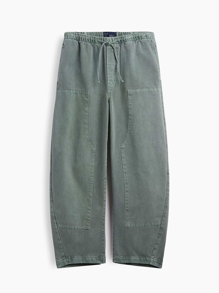 Image number 7 showing, Mid Rise Pull-On Barrel Jeans