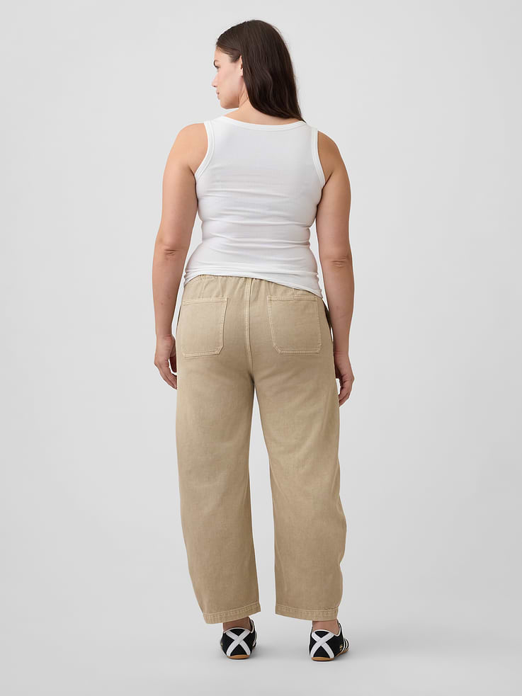 Image number 6 showing, Mid Rise Pull-On Barrel Jeans