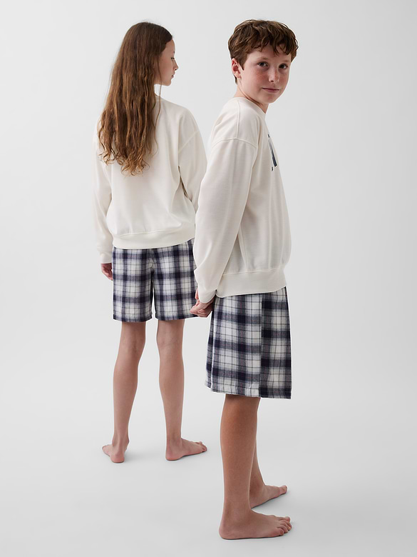 Kids Recycled Flannel PJ Boxer Shorts