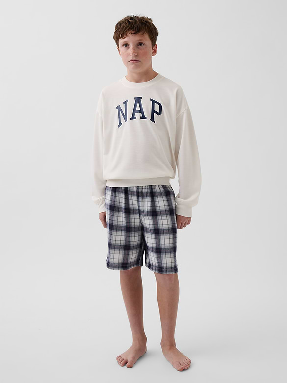 Kids Recycled Flannel PJ Boxer Shorts