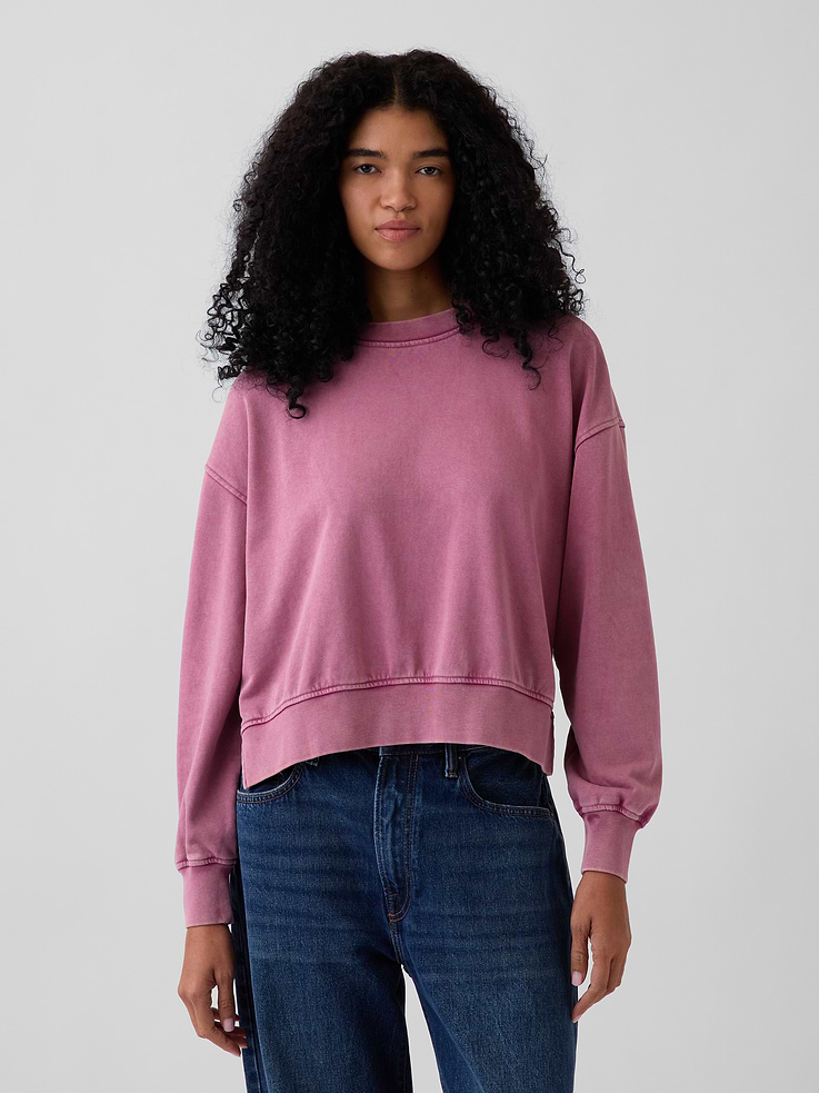 Image number 1 showing, VintageSoft Terry Oversized Wedge Sweatshirt