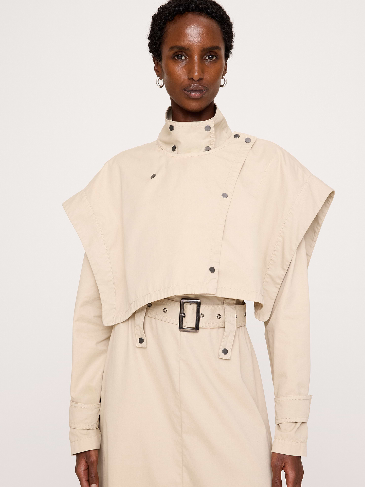 Image number 4 showing, Cotton Twill Utility Trench Dress
