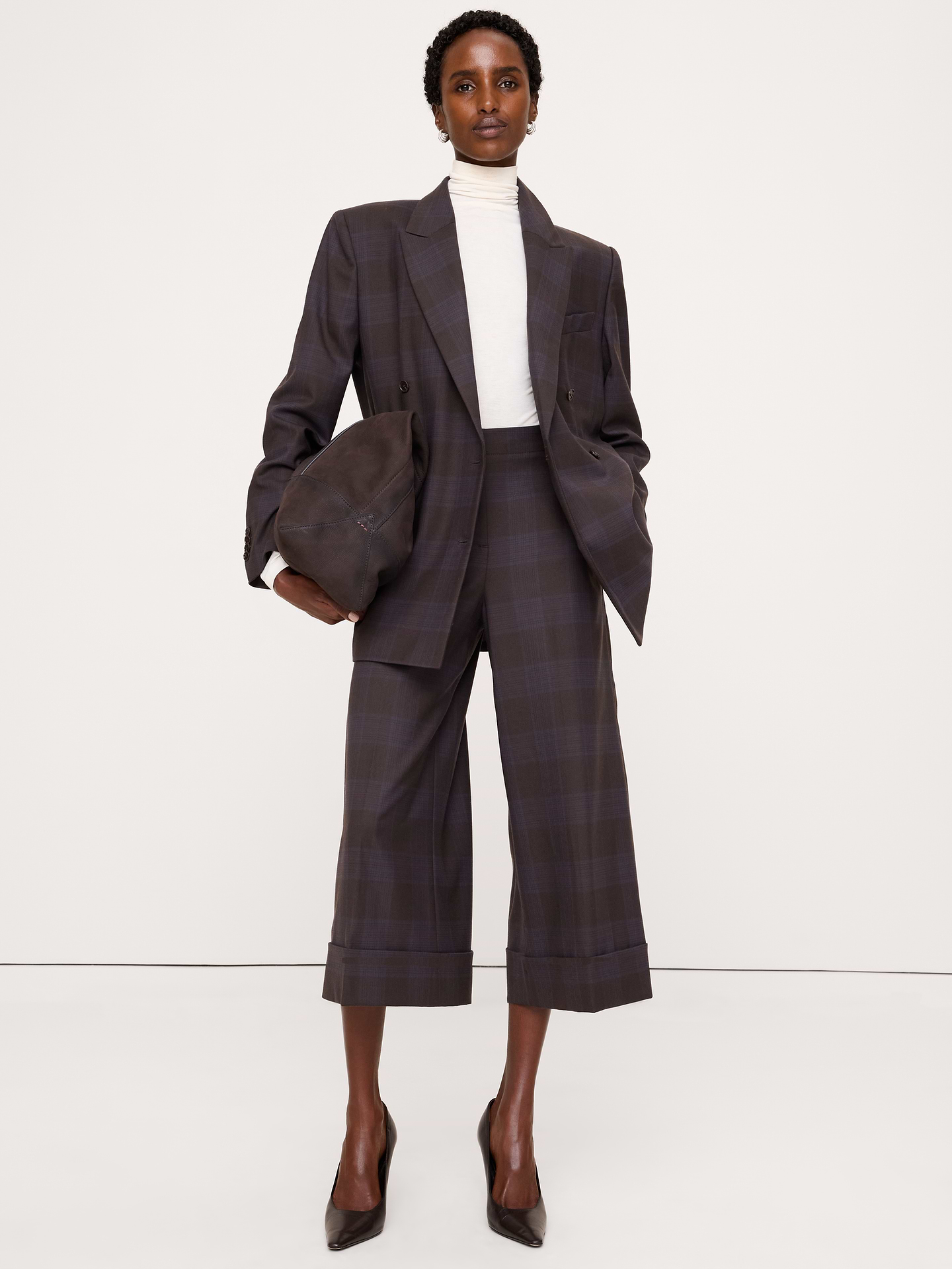 Image number 1 showing, High-Rise Twill Culotte