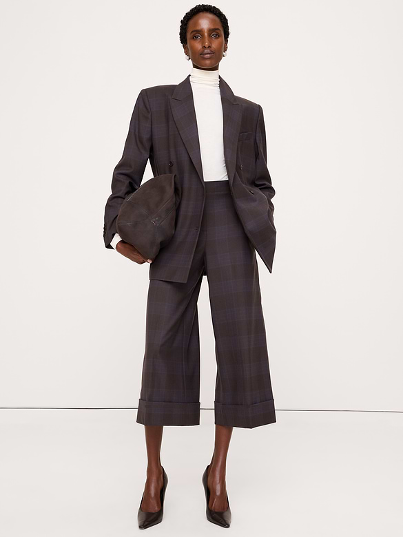 High-Rise Twill Culotte