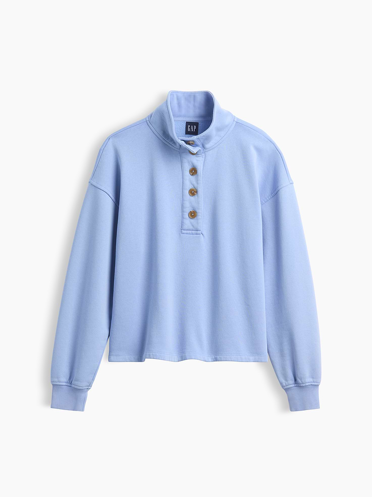 Image 7 of 7, VintageSoft Oversized Henley Pullover