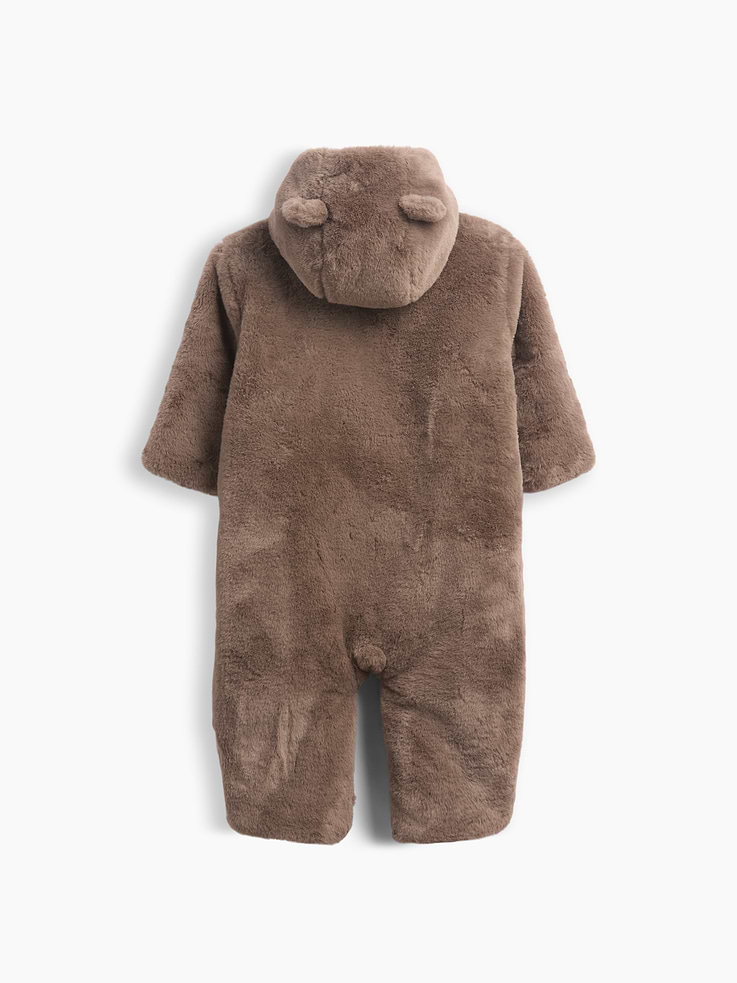 Image 2 of 2, Baby Faux Fur Brannan Bear Hooded One-Piece