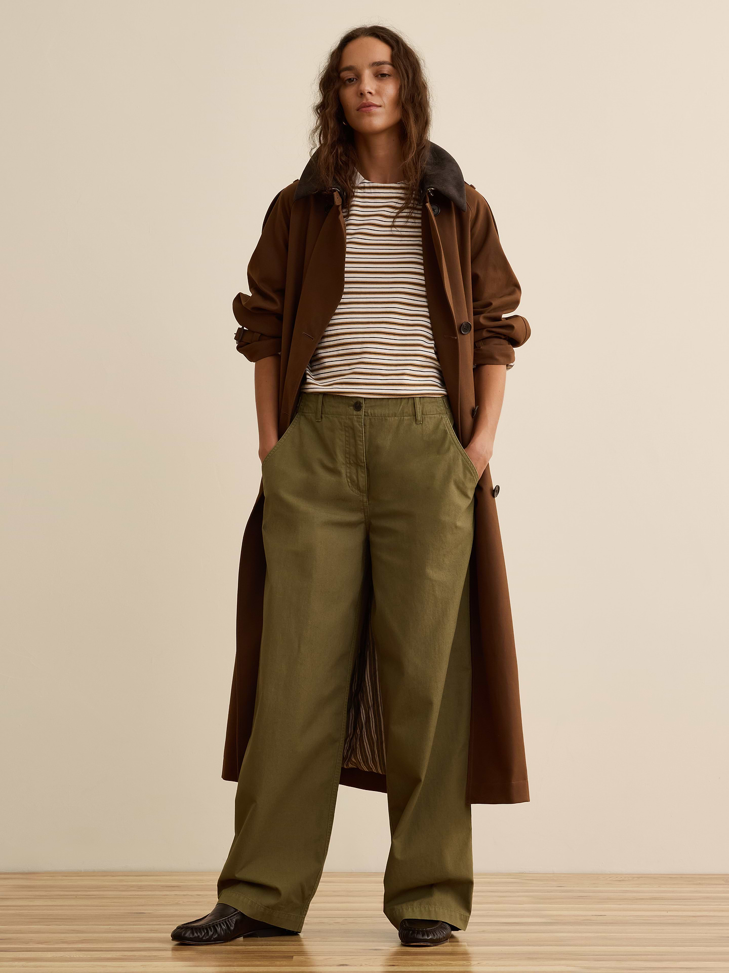 Image number 1 showing, Banana Republic x La Ligne | The Wide-Leg Cotton Chino