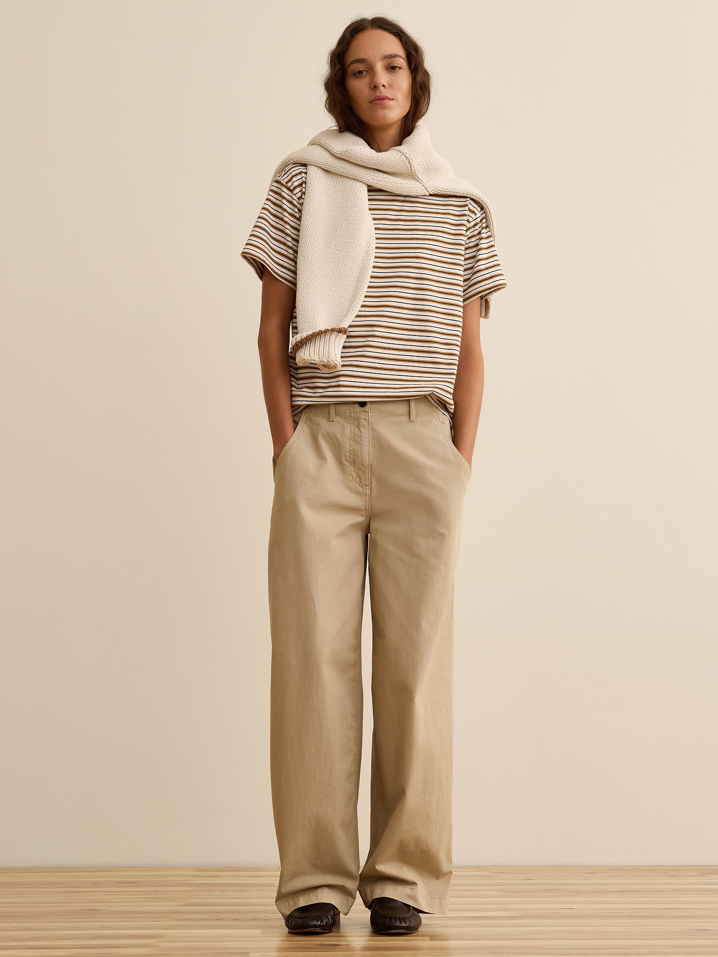 Image number 1 showing, Banana Republic x La Ligne | The Wide-Leg Cotton Chino