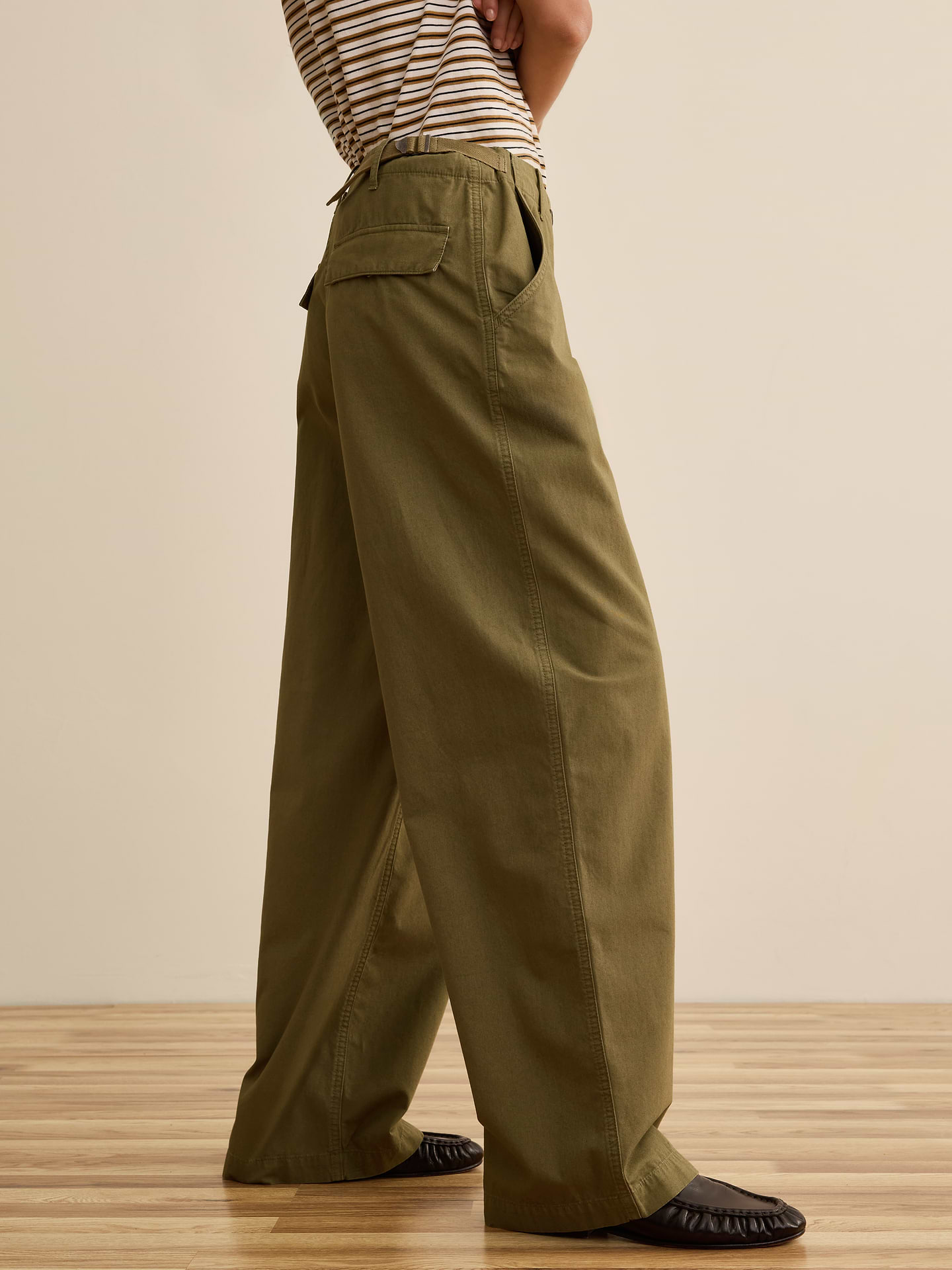 Image number 3 showing, Banana Republic x La Ligne | The Wide-Leg Cotton Chino