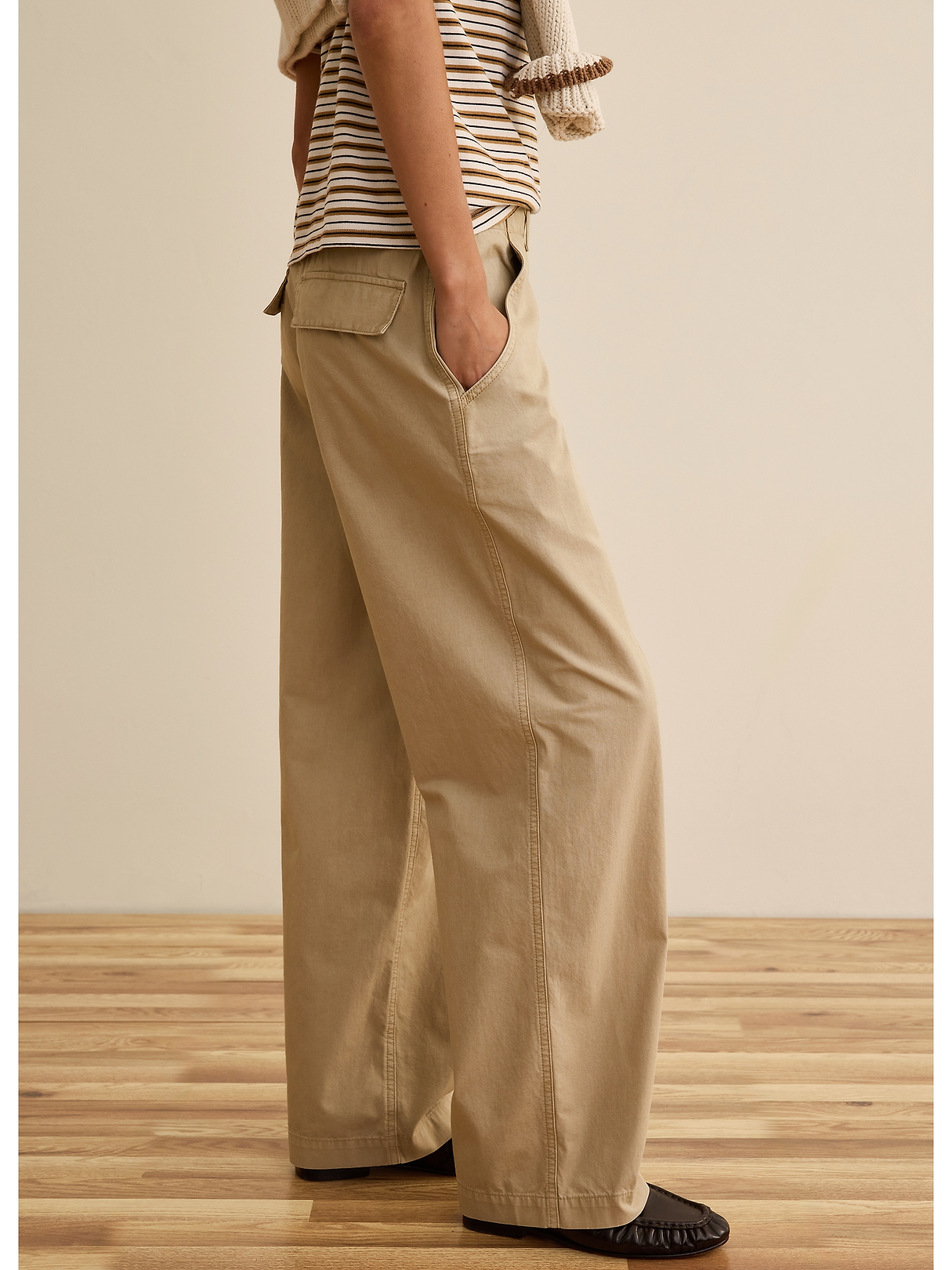 Banana Republic x La Ligne | The Wide-Leg Cotton Chino