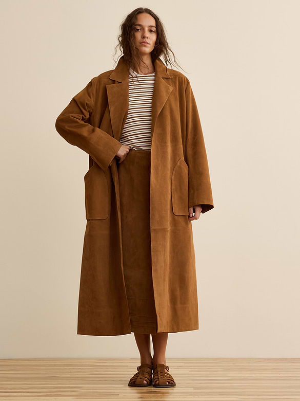 Banana Republic x La Ligne | The Suede Wrap Coat