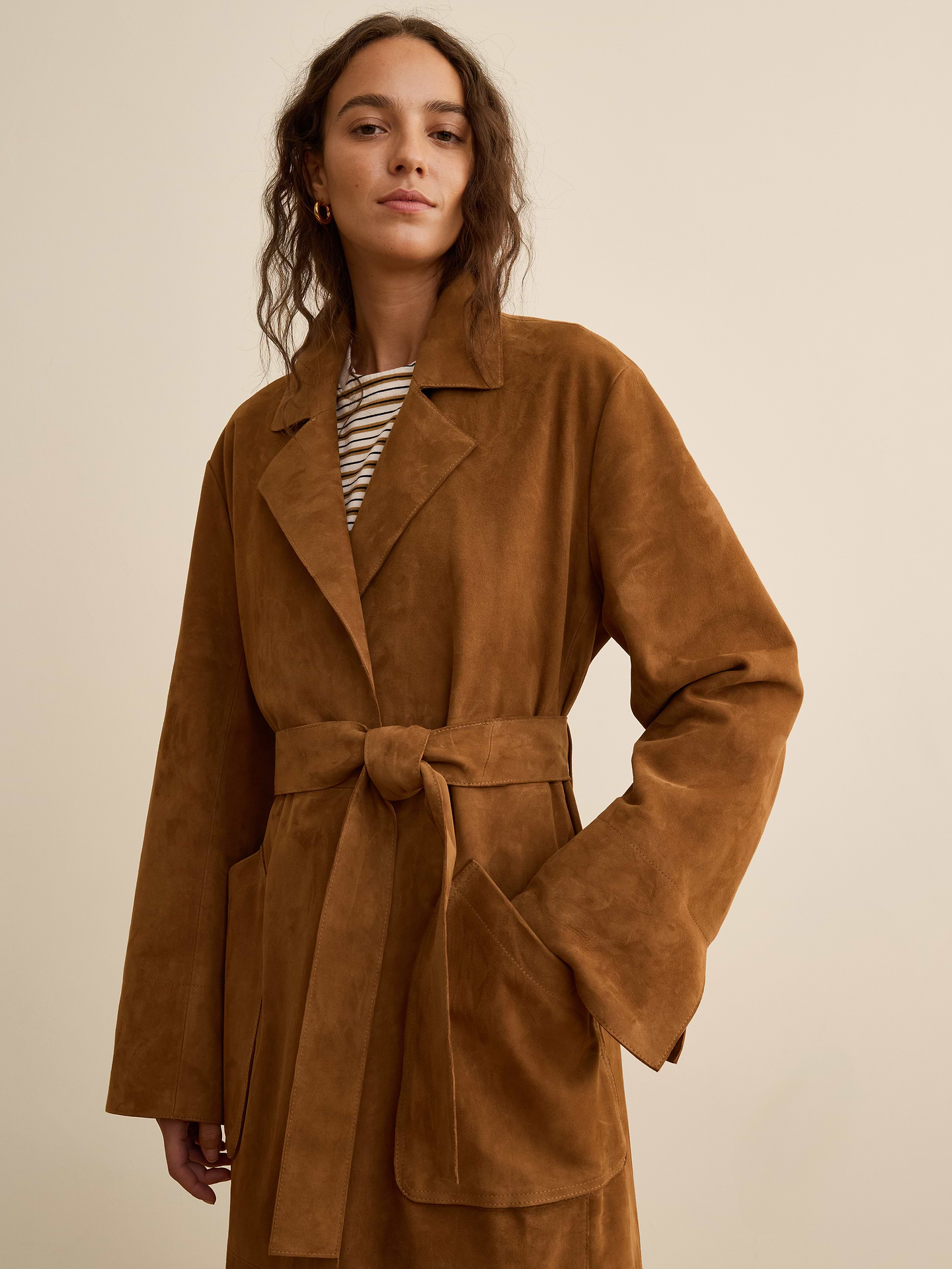 Image number 3 showing, Banana Republic x La Ligne | The Suede Wrap Coat