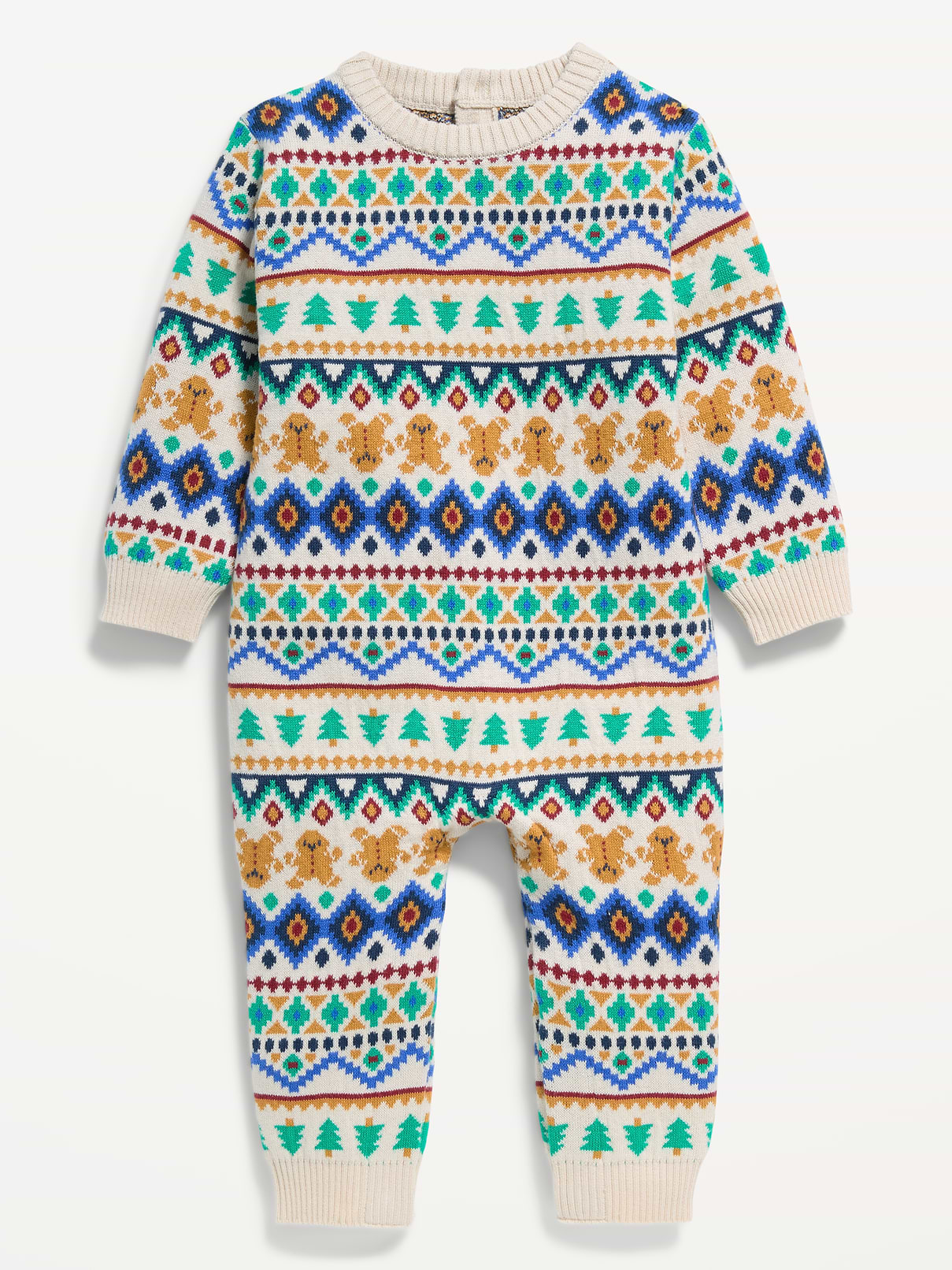 Image 2 of 3, Long-Sleeve Fair Isle Sweater One-Piece for Baby