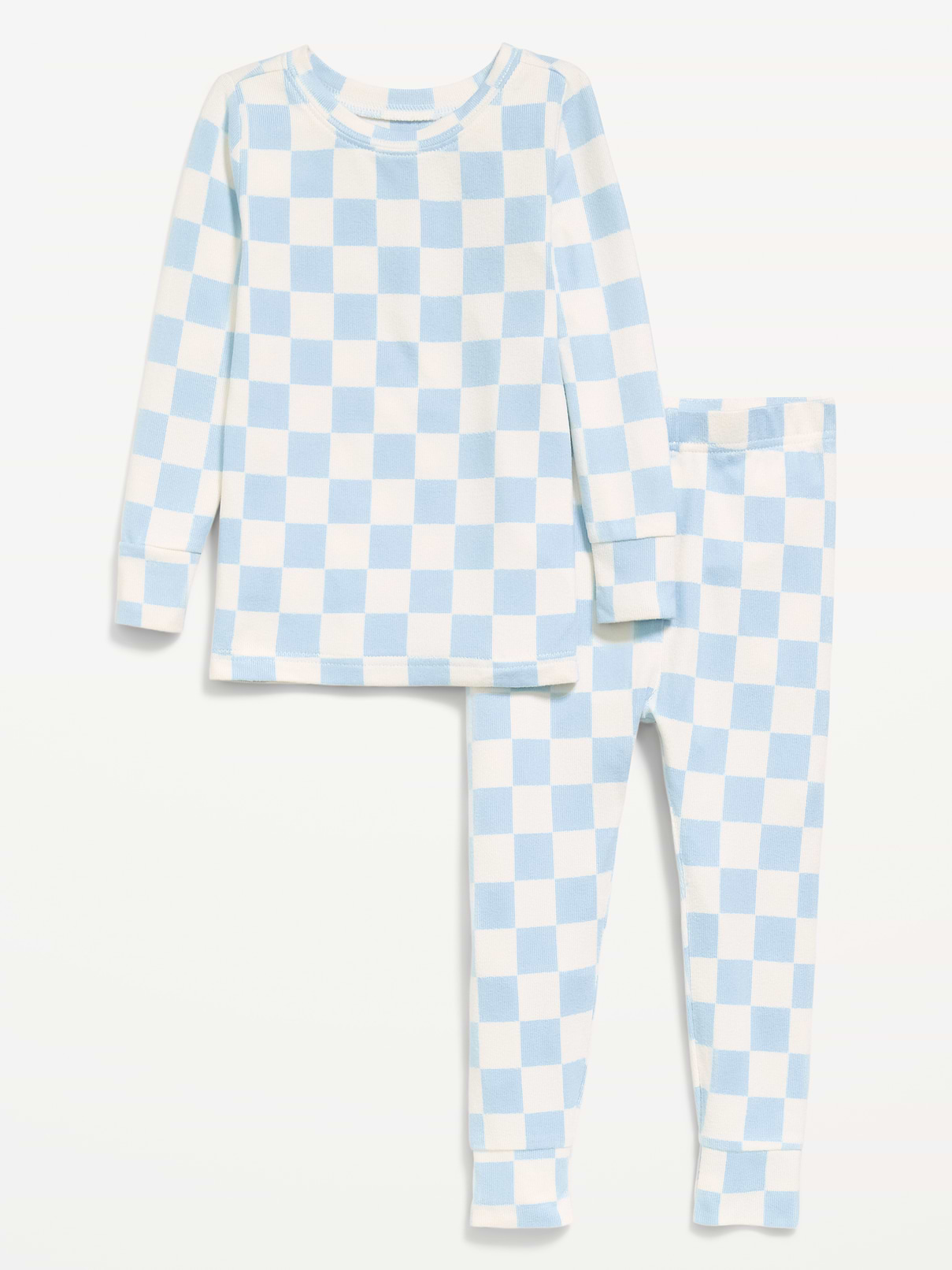 Image 1 of 2, Featuring SoftMode: our snuggliest, softest, brushed jersey., rib-knit crew neck, long sleeves, matching pajama pants, elasticized waist, rib-knit cuffs, all-over print, Product #1184995