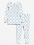Image 1 of 2, Featuring SoftMode: our snuggliest, softest, brushed jersey., rib-knit crew neck, long sleeves, matching pajama pants, elasticized waist, rib-knit cuffs, all-over print, Product #1184995