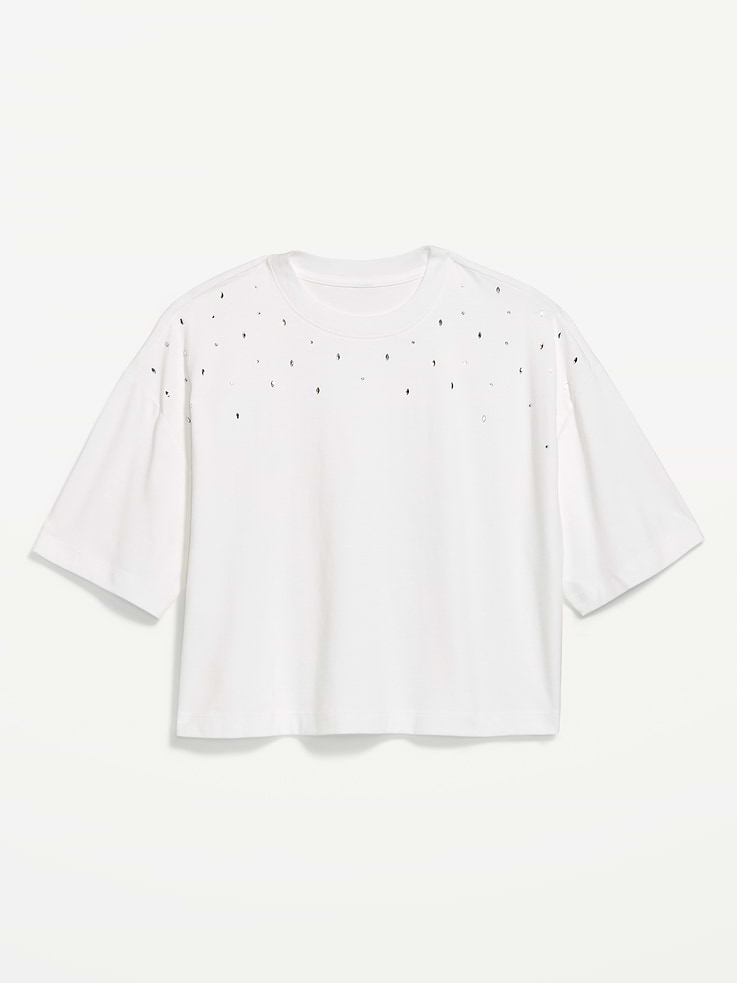 Image 4 of 7, Embellished EveryWear Crew-Neck T-Shirt
