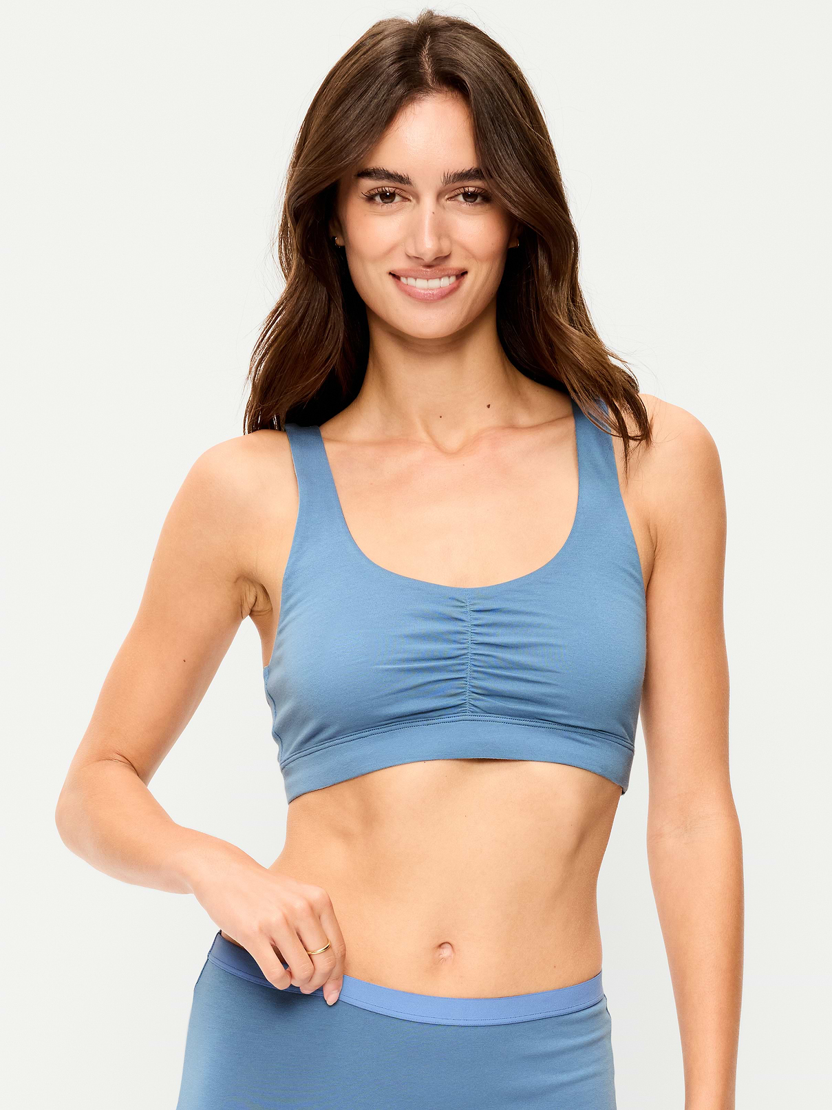 Image number 1 showing, Ruched Cotton Bralette