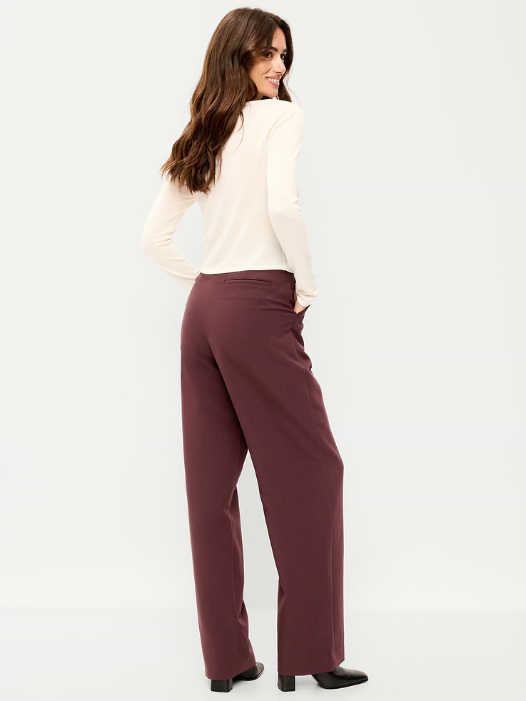 Image number 3 showing, Extra High-Waisted Taylor Wide-Leg Trouser Pants
