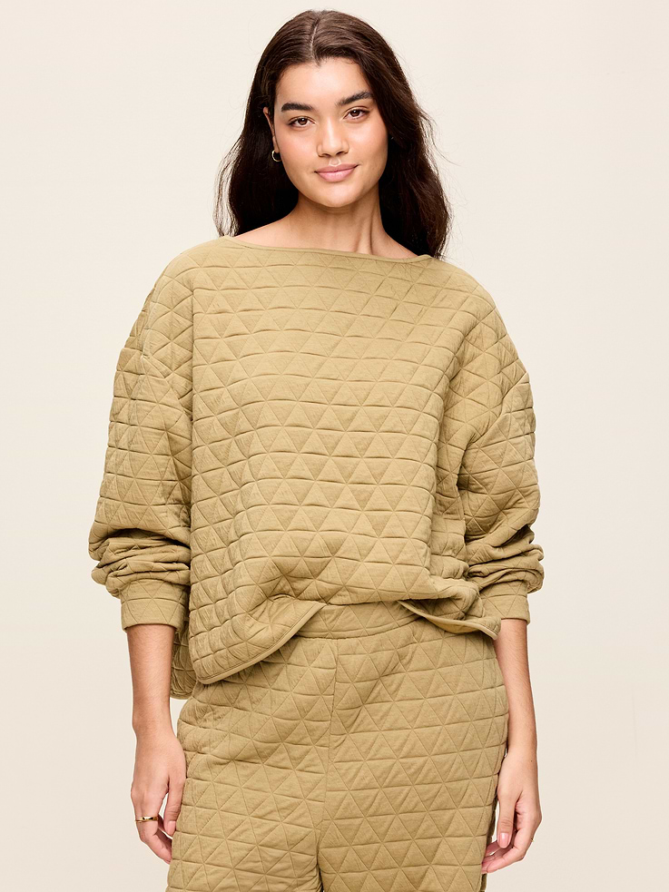 Image number 6 showing, Quilted Bounce Boatneck Sweatshirt
