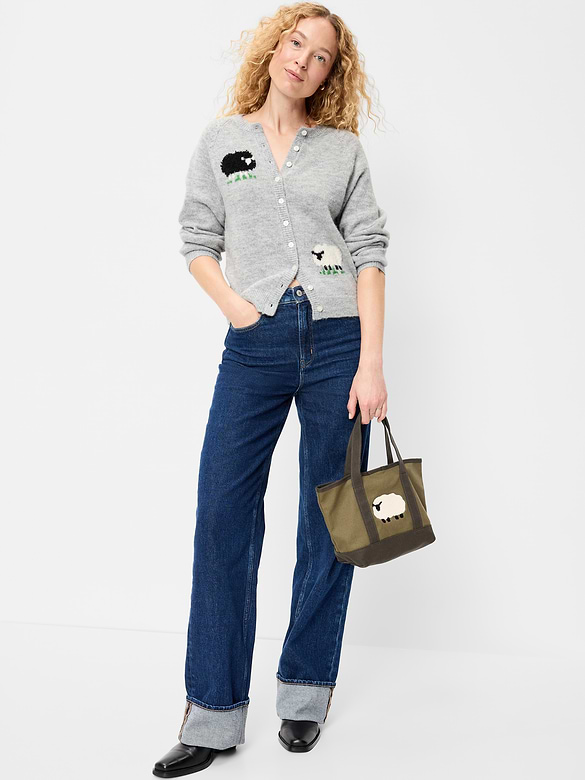 Cozy Slouchy Crew-Neck Cardigan