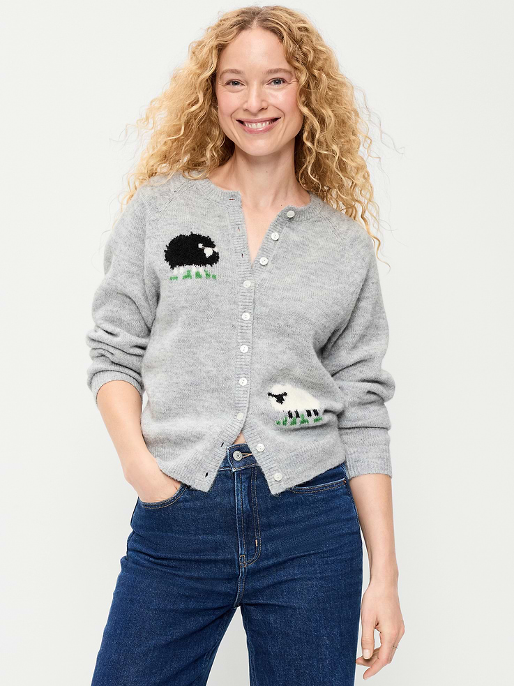 Image number 1 showing, Slouchy Crew-Neck Cardigan