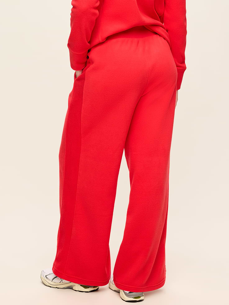 Image number 6 showing, Extra High-Waisted Microfleece Wide-Leg Sweatpants