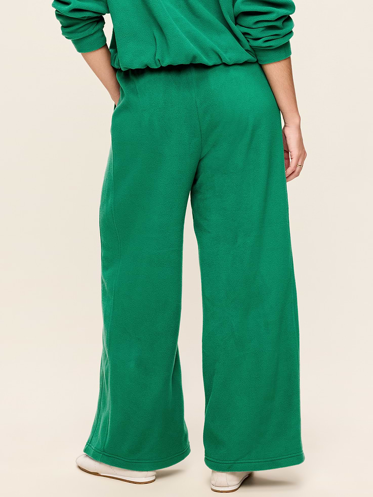 L'image numéro 6 présente Pantalon en micromolleton à jambe ultra-large à taille très haute