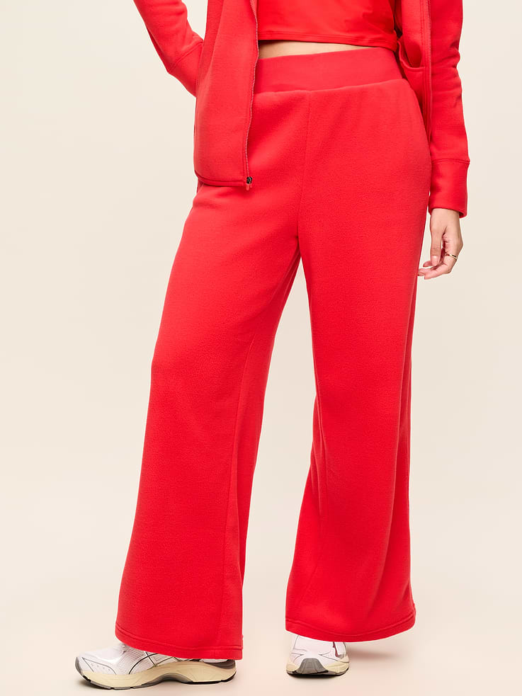 Image number 5 showing, Extra High-Waisted Microfleece Wide-Leg Sweatpants