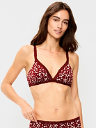 Image number 1 showing, Lace-Trim Cotton Triangle Bralette
