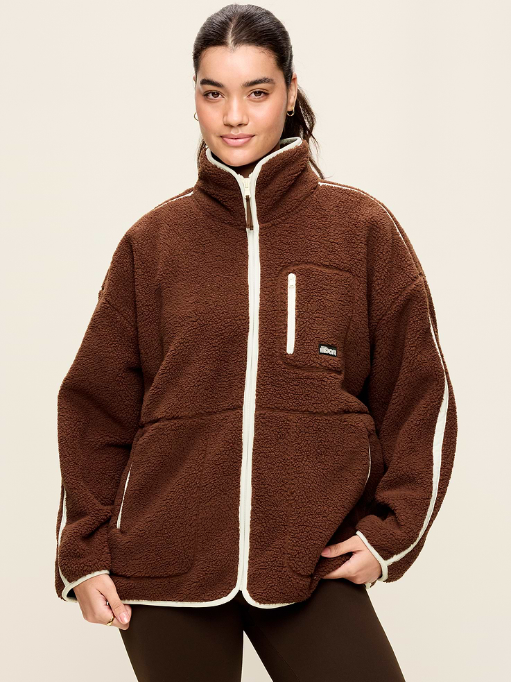 Image 6 of 9, Loose Sherpa Quarter-Zip Pullover