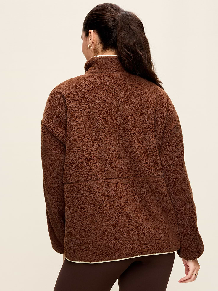 Image 7 of 9, Loose Sherpa Quarter-Zip Pullover
