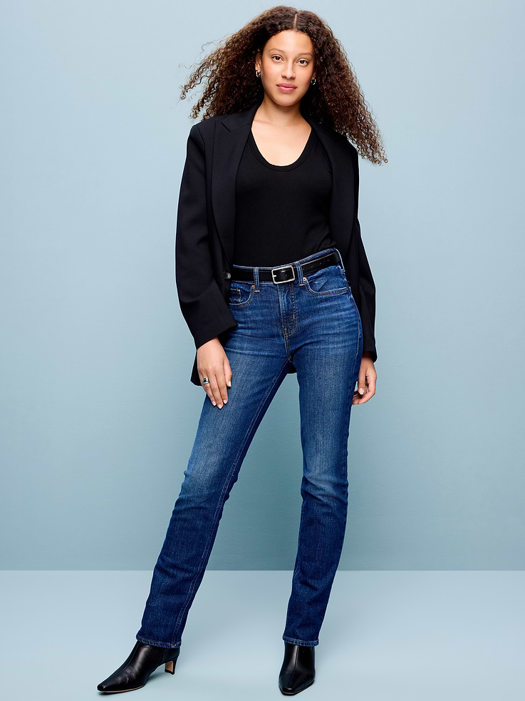 L'image numéro 1 présente Jean jambe droite à taille mi-basse