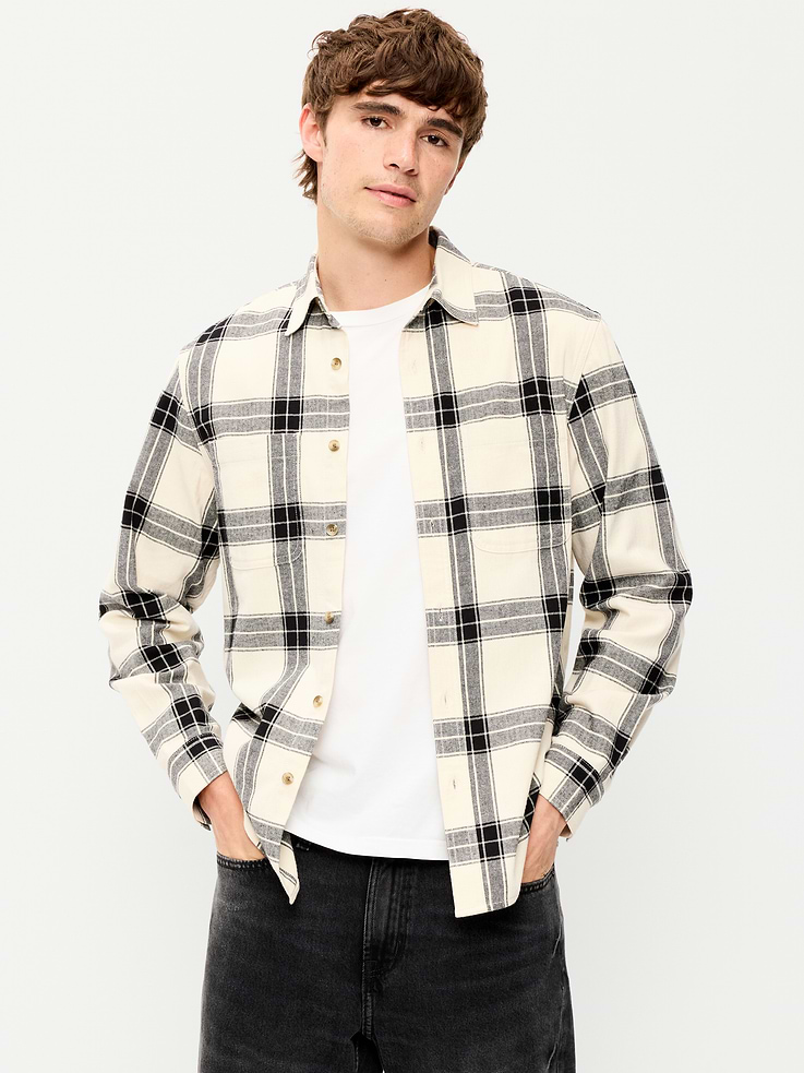 Image number 1 showing, Relaxed Long-Sleeve Flannel Pocket Shirt