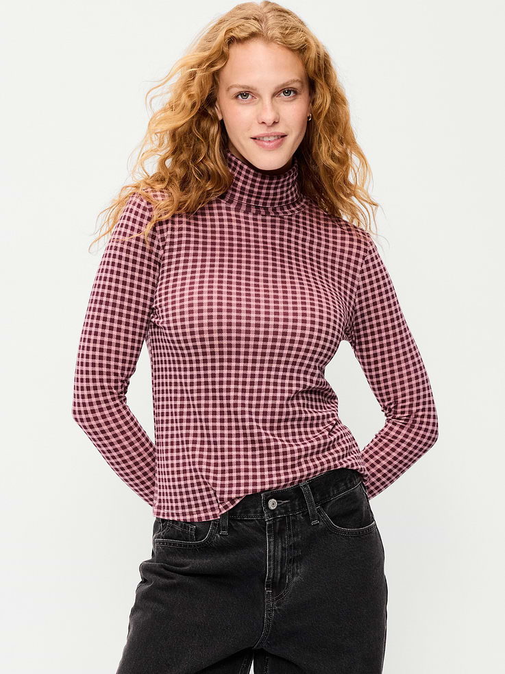 Image number 1 showing, Slim-Fit Printed Turtleneck