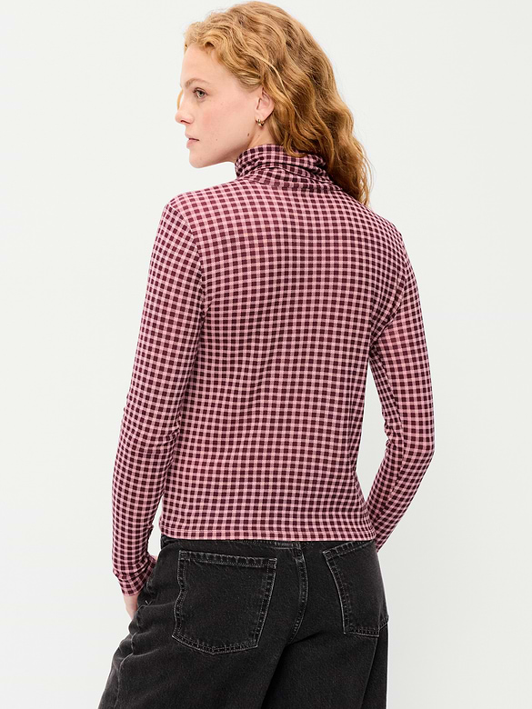 Slim-Fit Printed Turtleneck