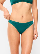 Image number 2 showing, 6-Pack Low-Rise Lace-Trim Cotton Thongs