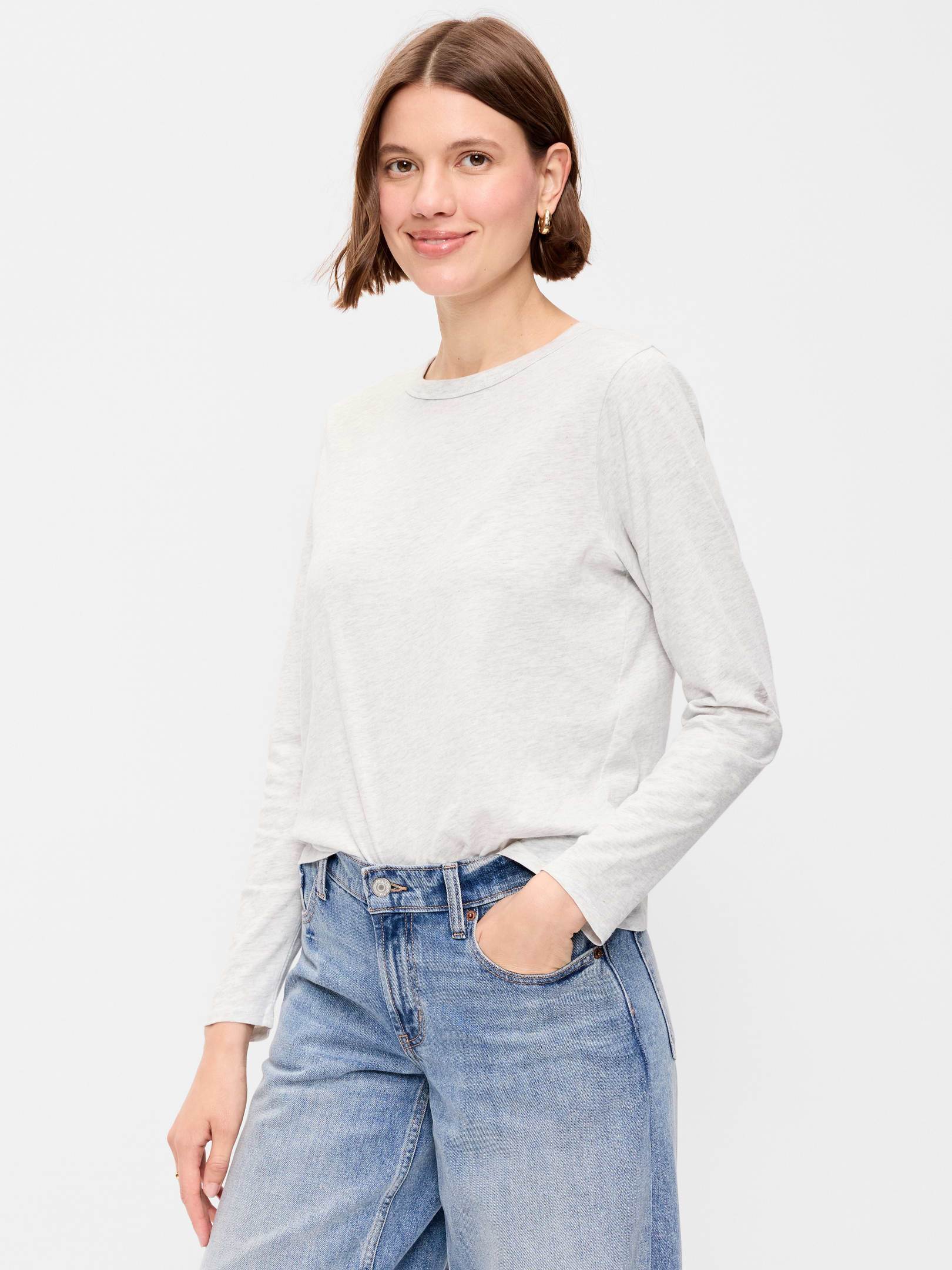 Image number 1 showing, EveryWear Long-Sleeve Crew-Neck T-Shirt