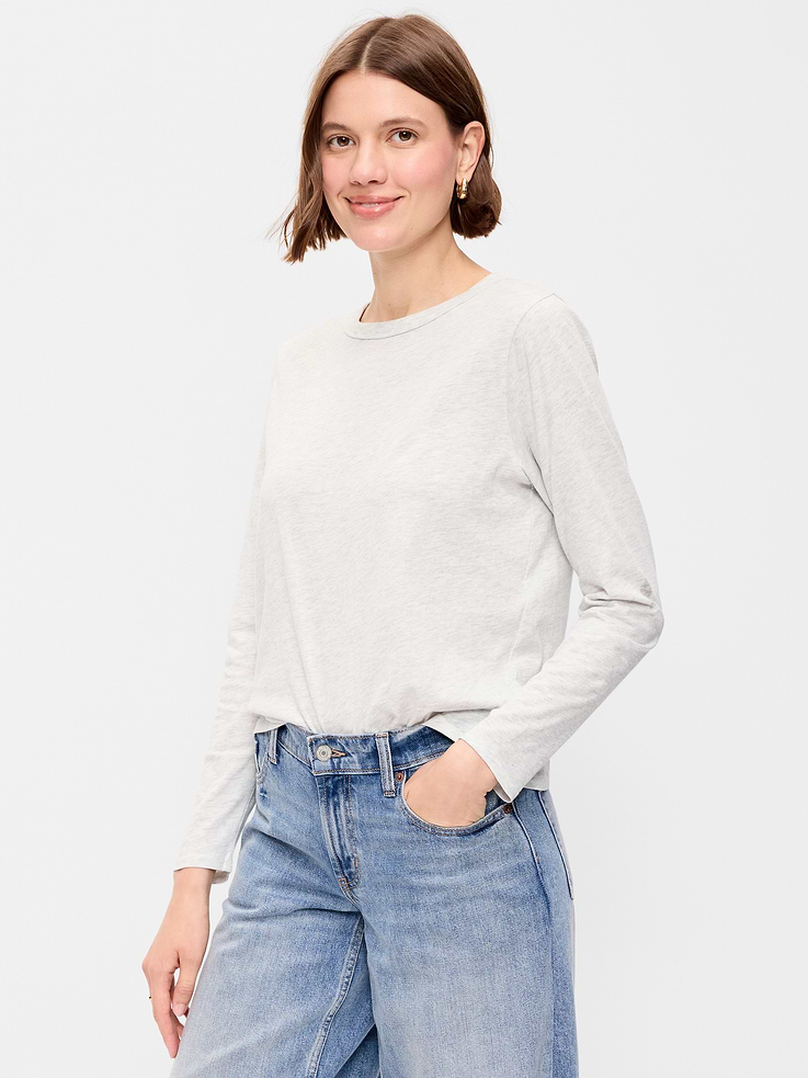 Image number 1 showing, EveryWear Long-Sleeve Crew-Neck T-Shirt