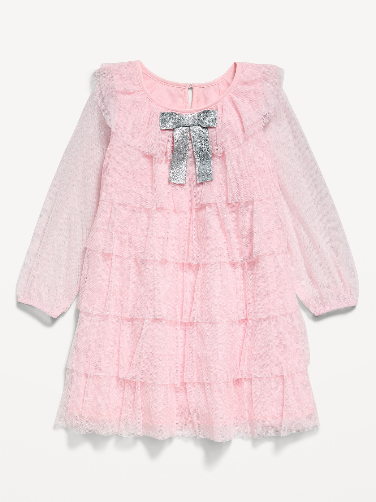 Long-Sleeve Tiered Tulle Dress for Toddler Girls | Old Navy