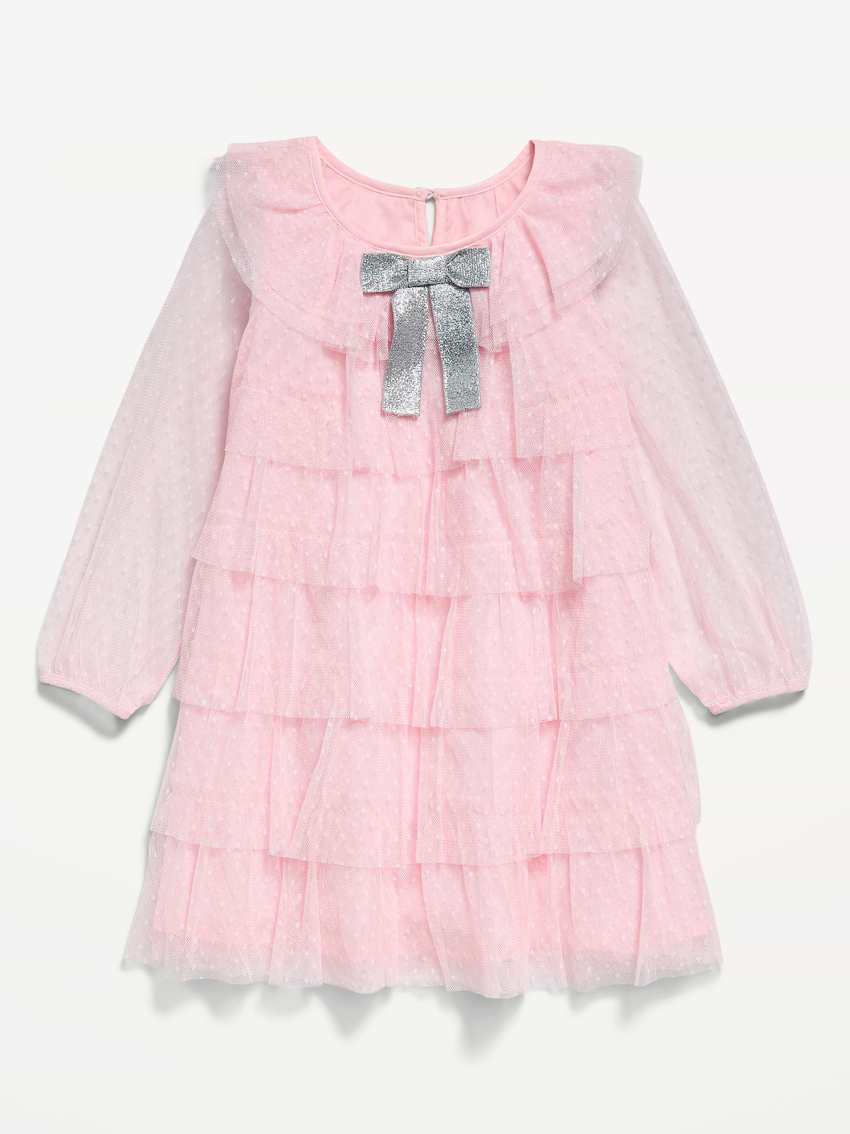 Image 2 of 3, Long-Sleeve Tiered Tulle Dress for Toddler Girls
