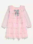 Image 2 of 3, Long-Sleeve Tiered Tulle Dress for Toddler Girls