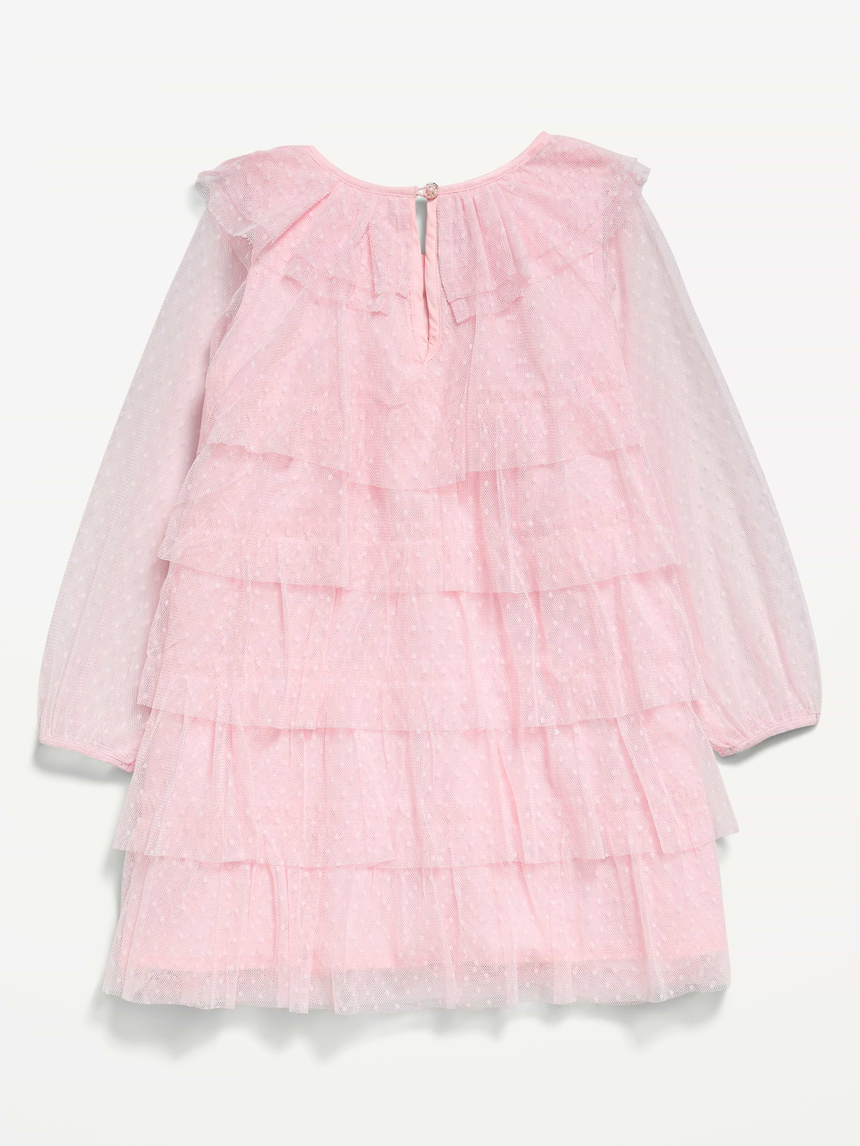Image 3 of 3, Long-Sleeve Tiered Tulle Dress for Toddler Girls