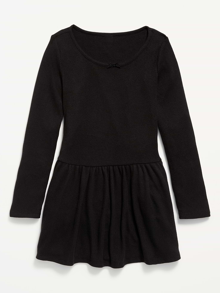Image 3 of 4, CozePlush Fit and Flare Long-Sleeve Dress for Girls